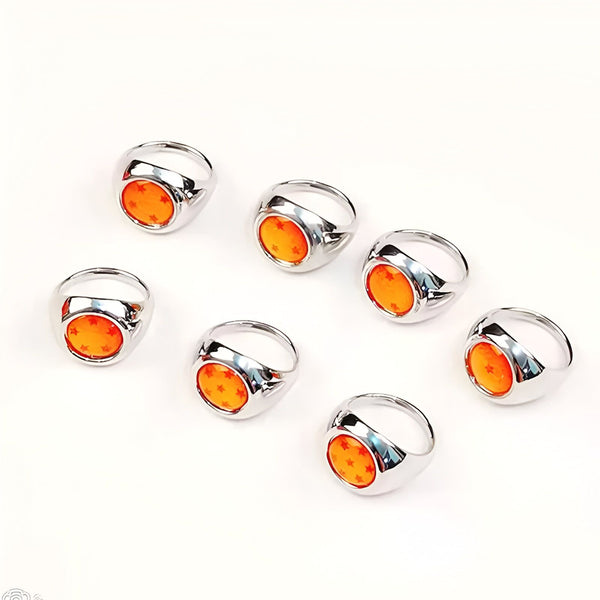 Il s'agit d'une image de six bagues en métal argenté avec chacune une pierre précieuse orange sertie au centre. Les pierres précieuses sont gravées d'un symbole en forme d'étoile à sept branches.,BA-5561383957,BA-7617355432,BA-0283057920,BA-7754421011,BA-4666403701,BA-4371318363,BA-9089187898