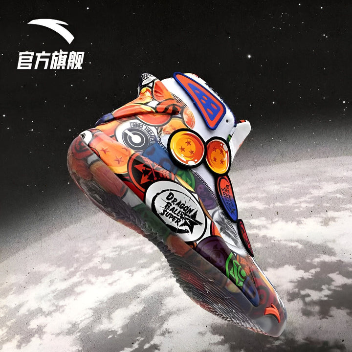 Une paire de chaussures de basketball colorée avec des motifs de Dragon Ball Z.,BA-9372994405,BA-090325493X,BA-7531677857,BA-9104689593,BA-1720891397,BA-5575507858,BA-1143625072,BA-1960672363
