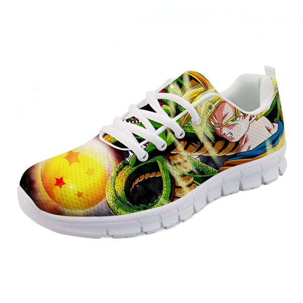 Une paire de baskets blanches avec une image de Son Goku, un personnage de Dragon Ball Z, en train de combattre un dragon vert.,BA-8371511493,BA-5871815634,BA-9015009325,BA-6004967882,BA-4084793132,BA-6826436418,BA-2082756130,BA-9159176873,BA-3655027508