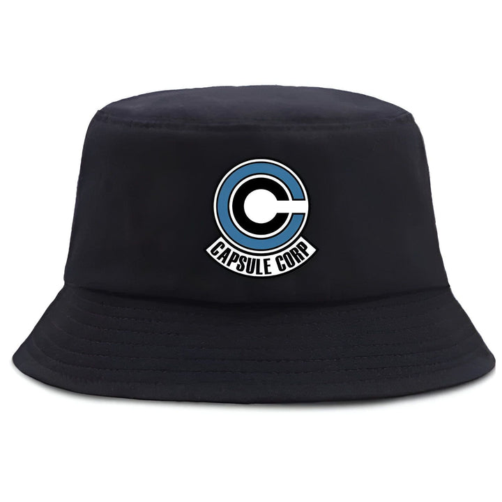 Un bob noir avec le logo Capsule Corp. de Dragon Ball Z brodé dessus.,BO-5508685839
