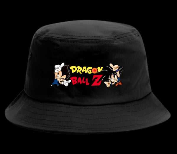Un chapeau noir avec le logo de Dragon Ball Z, qui est un dessin animé japonais.,BO-2690358344