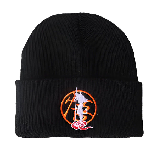 Un bonnet noir avec un logo orange et blanc de Goku, un personnage de la série animée Dragon Ball Z.,BO-6177875750
