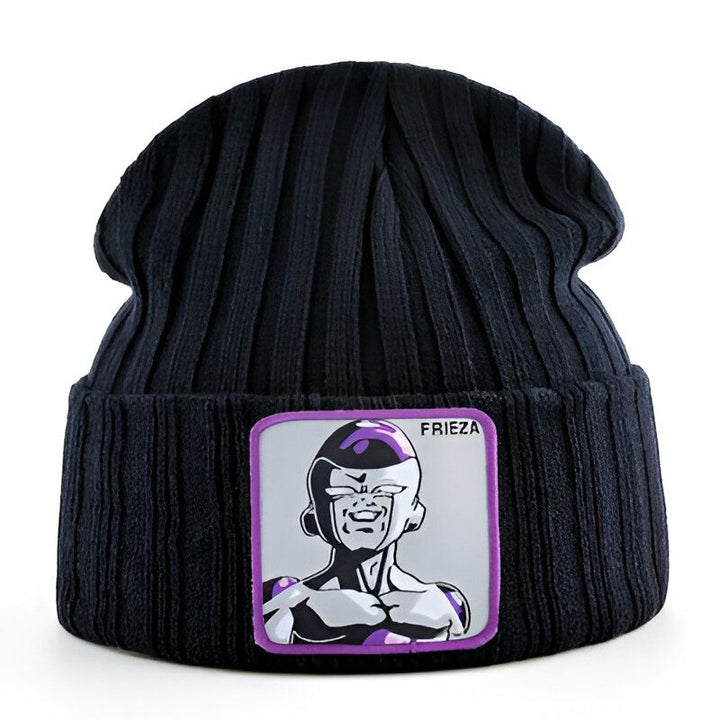 Voici un bonnet noir avec un écusson brodé à l'effigie de Freezer, un personnage de la série Dragon Ball Z.,BO-4113919577,BO-0012626244,BO-9004156240,BO-1614205256,BO-8475098703,BO-9863860948,BO-054066796X,BO-4002261360,BO-2073576338,BO-3119149047