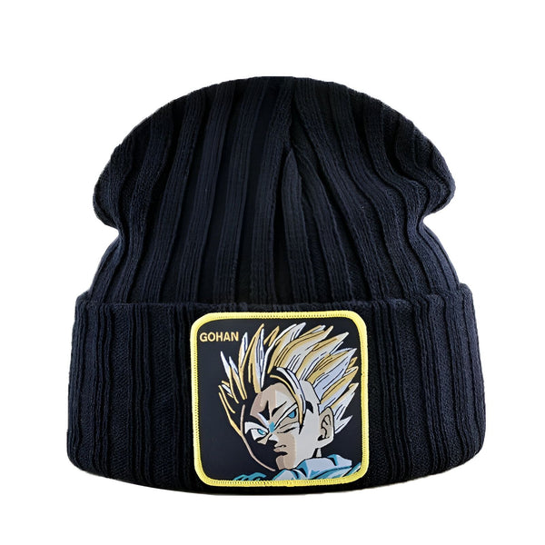 Un bonnet noir avec un écusson brodé à l'effigie de Son Gohan, un personnage du manga Dragon Ball Z.,BO-1940698774,BO-0438078047,BO-3383601897,BO-7592507919,BO-9282175219,BO-6501724368,BO-6748392691,BO-2717829180,BO-9184200499,BO-2232998266,BO-2593912294