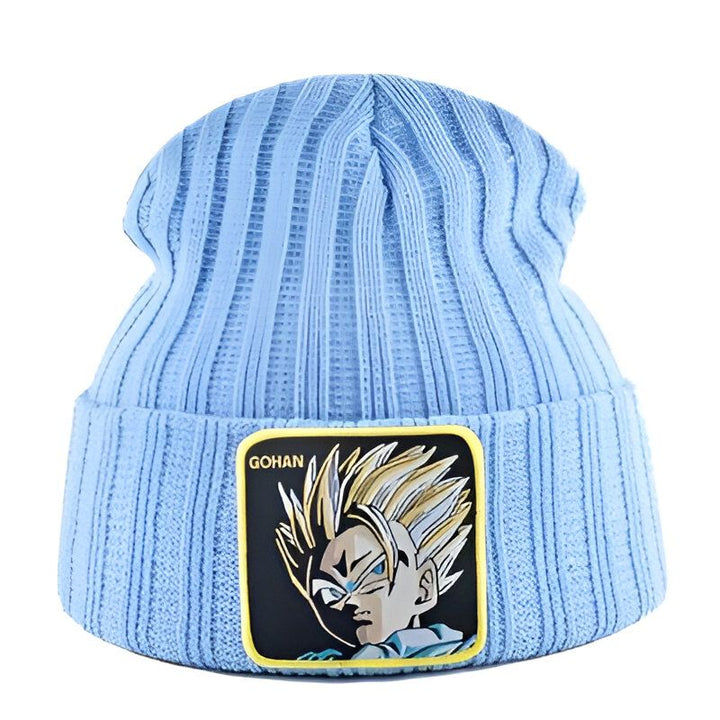 Un bonnet bleu avec un écusson brodé de Son Gohan, un personnage de Dragon Ball Z.,BO-1940698774,BO-0438078047,BO-3383601897,BO-7592507919,BO-9282175219,BO-6501724368,BO-6748392691,BO-2717829180,BO-9184200499,BO-2232998266,BO-2593912294