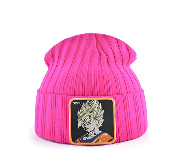 Un bonnet rose avec un écusson brodé de Son Goku, un personnage de la série animée Dragon Ball Z.,BO-7216055322,BO-6600350660,BO-0993247598,BO-6419013674,BO-1291426442,BO-9892538382,BO-4812283094,BO-444989491X,BO-3408557411,BO-3311035674,BO-0118465007