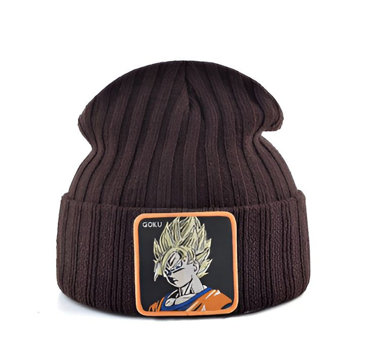 Un bonnet marron avec un écusson brodé de Son Goku, un personnage de la série animée Dragon Ball Z.,BO-7216055322,BO-6600350660,BO-0993247598,BO-6419013674,BO-1291426442,BO-9892538382,BO-4812283094,BO-444989491X,BO-3408557411,BO-3311035674,BO-0118465007