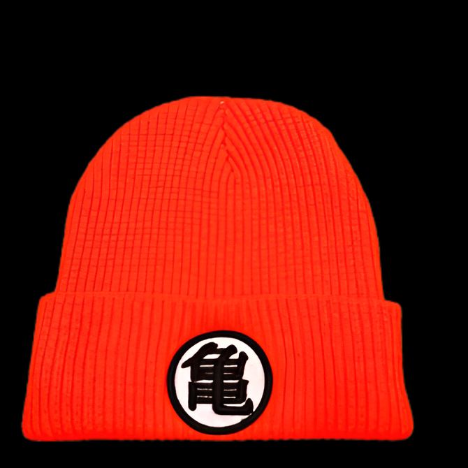Un bonnet orange avec le logo de Tortue Géniale de Dragon Ball Z brodé en noir sur le devant.,BO-9380160143,BO-9076876886,BO-1804128430,BO-3833425334