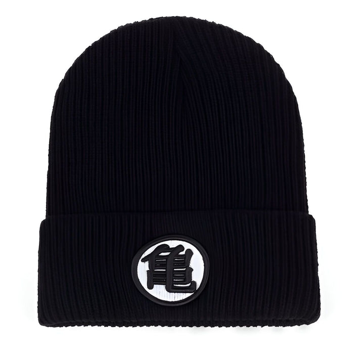 Le bonnet noir présente un logo blanc brodé de "Tortue" en japonais.,BO-9380160143,BO-9076876886,BO-1804128430,BO-3833425334