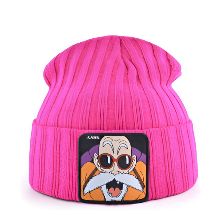Un bonnet rose avec un écusson brodé à l'effigie de Maître Kame de Dragon Ball Z.,BO-8106667618,BO-1668712598,BO-3775950338,BO-473352143X,BO-2420864549,BO-125457882X,BO-618632334X,BO-2936972795,BO-7938924296,BO-7517927345,BO-0907367313