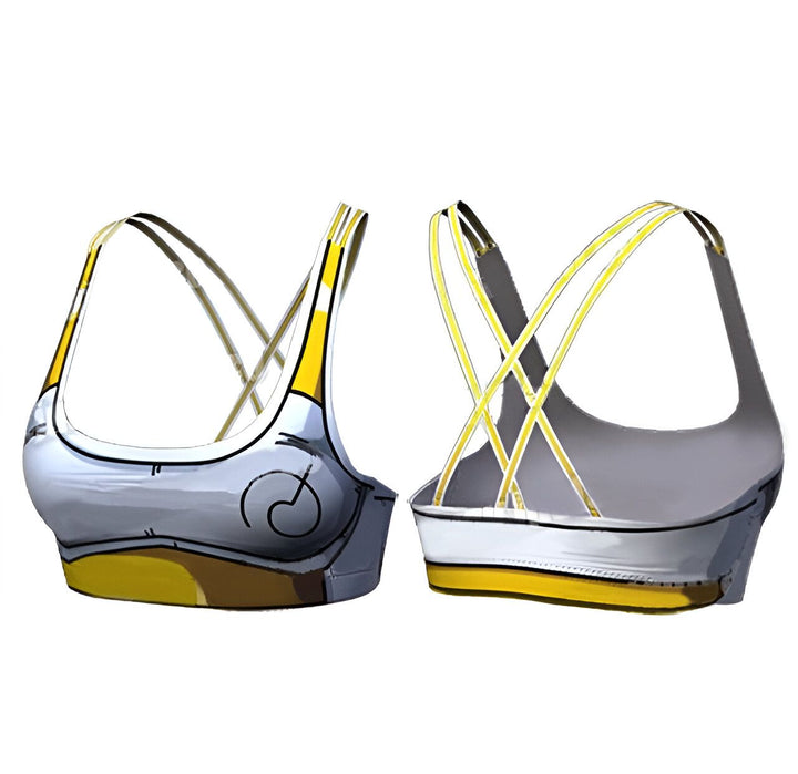 Le soutien-gorge de sport Dragon Ball Z est un vêtement de sport conçu pour les femmes qui aiment le manga et l'anime Dragon Ball Z. Il est jaune et blanc, avec le logo de Dragon Ball Z sur le devant. Le soutien-gorge est fabriqué dans un tissu respirant et extensible qui offre un maintien optimal pendant l'exercice. Il est également doté de bonnets amovibles pour un confort accru.,BR-0470446838,BR-6594796666,BR-1811457568,BR-5110476489,BR-4754848055,BR-4332862414,BR-1158914423