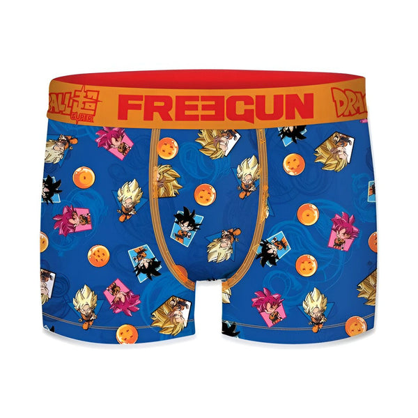 Ce boxer bleu est à l'effigie de Sangoku, le personnage principal du manga Dragon Ball Z. On peut également voir d'autres personnages comme Vegeta, Piccolo et Krilin.,CA-5284140451,CA-7744666453,CA-9601127488,CA-6621662335,CA-2064243216