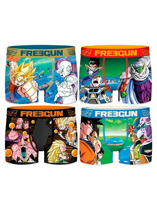 Quatre boxers Dragon Ball Z :
- Goku et Vegeta en train de se battre
- Freezer en train de se transformer
- Gohan et Krilin en train de combattre
- Goku et Boo en train de s'affronter,CA-0862046955,CA-7854457662,CA-9156858752,CA-5416384514,CA-0513368477