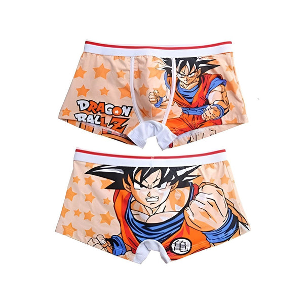 Le boxer Dragon Ball Z est de couleur orange avec des étoiles blanches. Il représente le personnage principal de la série, Goku, en train de se battre.,CA-6035032745,CA-4899868316,CA-2696009821