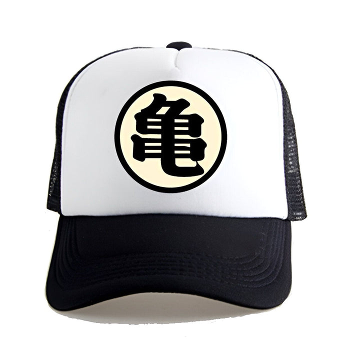 Une casquette de baseball noire et blanche avec le logo de Tortue Géniale de Dragon Ball Z.,CA-3784042384,CA-3272820140,CA-0567089959,CA-1903217040