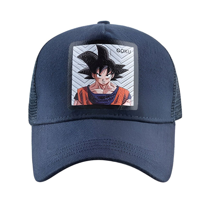 Une casquette de baseball bleue avec un écusson brodé de Son Goku, un personnage de la série animée Dragon Ball Z.,CA-2207357899,CA-8884814251,CA-7212216933,CA-0823207196,CA-9663691697,CA-8628877878