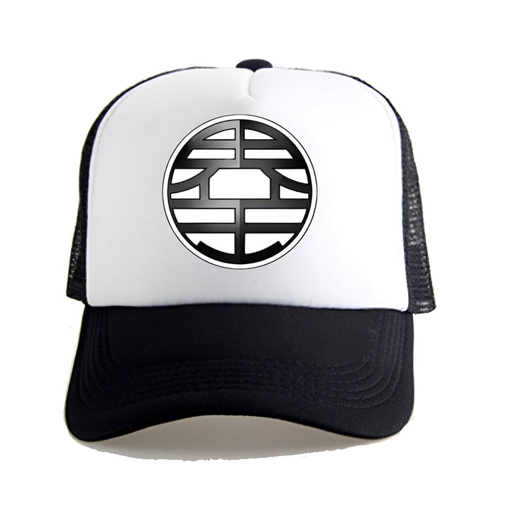 Une casquette de baseball noire et blanche avec le symbole de la planète Vegeta, de la série Dragon Ball Z.,CA-2224176082,CA-3168404489,CA-8730330610