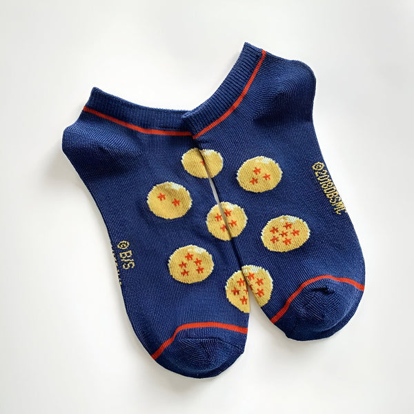 Une paire de chaussettes bleues avec des motifs de Dragon Ball Z.,CH-669300038X