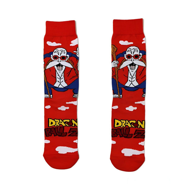 Une paire de chaussettes rouges avec un motif de Goku, un personnage de Dragon Ball Z.,CH-6737738591