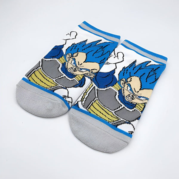 Une paire de chaussettes blanches avec un motif du personnage Vegeta de la série Dragon Ball Z.,CH-2607503124