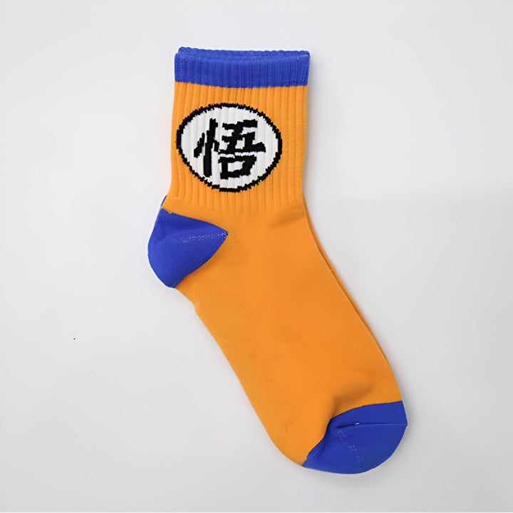 Une chaussette orange avec le symbole de Goku, le personnage principal de la série animée Dragon Ball Z.,CH-0935396012