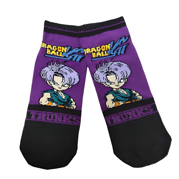 Une paire de chaussettes violettes avec un motif de Trunks, un personnage de Dragon Ball Z.,CH-5118223377