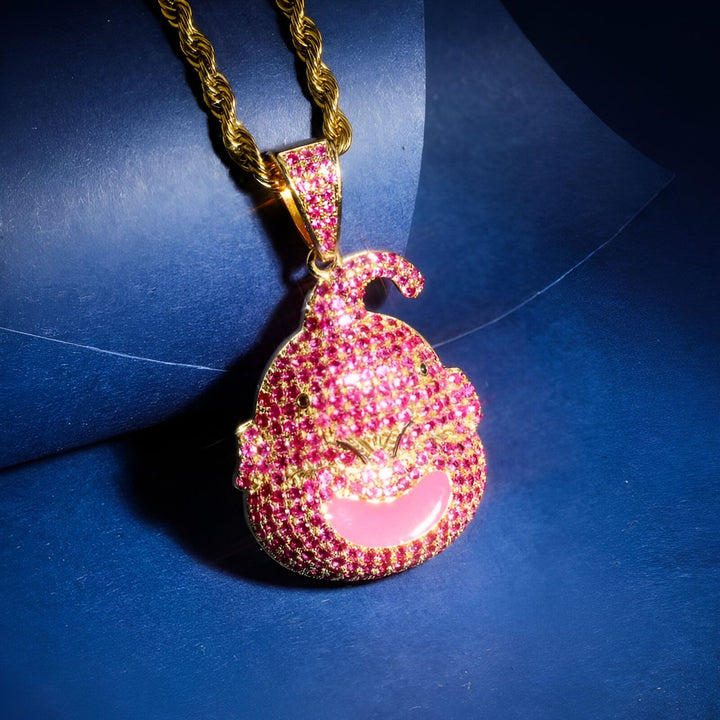 Un pendentif en or rose en forme de Majin Buu, un personnage de Dragon Ball Z. Il est serti de pierres précieuses roses et a une chaîne en or rose.,CO-3059198845,CO-5244039377,CO-9460932762,CO-9007440810,CO-8060591231,CO-7712191026,CO-5303226247,CO-4878736941,CO-8691335777,CO-2032776170,CO-8475617301,CO-8713064061,CO-2774617693,CO-9813404329,CO-625365294X,CO-5803305952,CO-7636928752,CO-7809842404,CO-7316288132,CO-5950765842,CO-8752837394,CO-3876612608,CO-5911402912,CO-0909182841