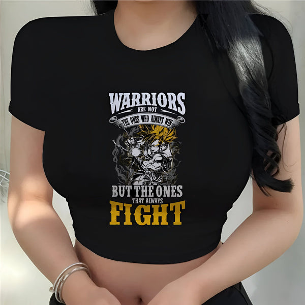 Une image d'un t-shirt noir avec un texte en français "Warriors are not the ones who always win but the ones that always fight".,CR-9085738741,CR-1563415313,CR-8183098991,CR-7799161523,CR-1919498672,CR-6401014237,CR-3888067375