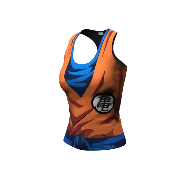 L'image représente un débardeur orange et bleu avec le symbole de Goku, le protagoniste de la série animée Dragon Ball Z.,DS-0447381539,DS-871055033X,DS-8562418544,DS-8789116933,DS-7977730014,DS-7859558688,DS-4480066330