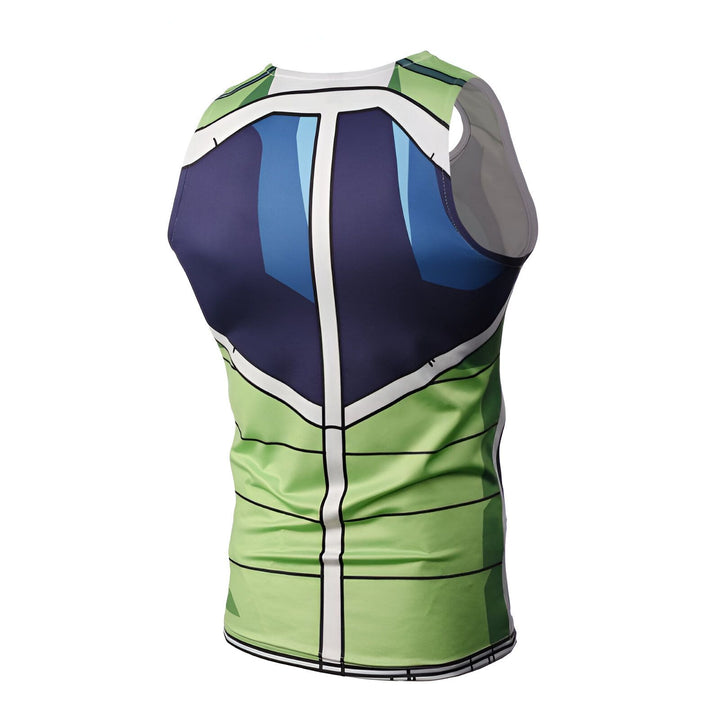L'image représente un débardeur vert et blanc avec un motif de l'armure de Vegeta, un personnage de la série Dragon Ball Z.,DS-3985104492,DS-6218546411,DS-3802116399,DS-7762220151,DS-4445792640,DS-8299616492