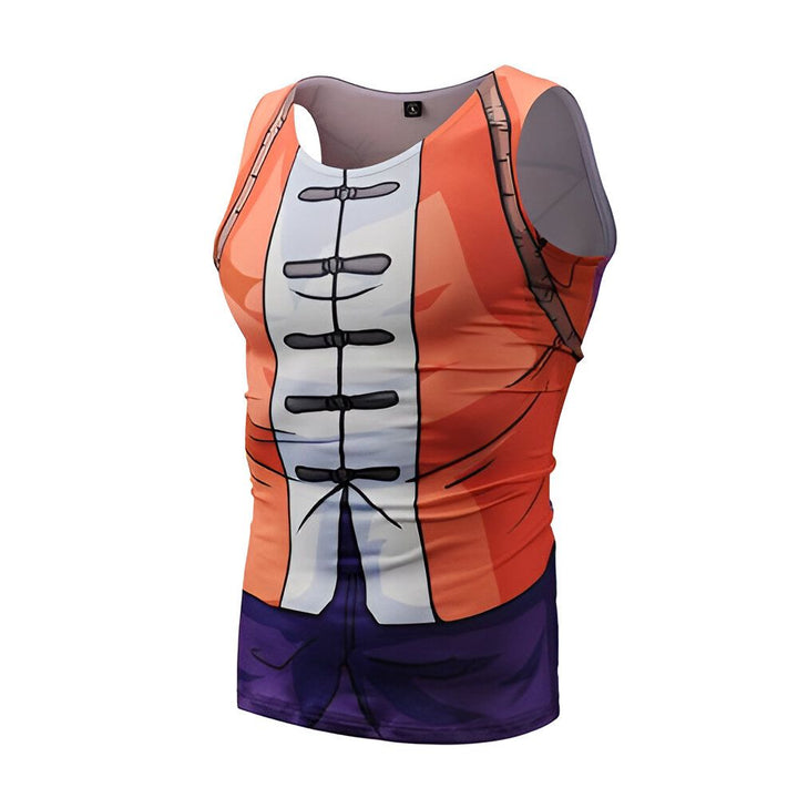 Un débardeur orange et violet avec un motif de Goku, un personnage de Dragon Ball Z.,DS-929091498X,DS-2808265352,DS-0442364687,DS-2577698291,DS-2732861863