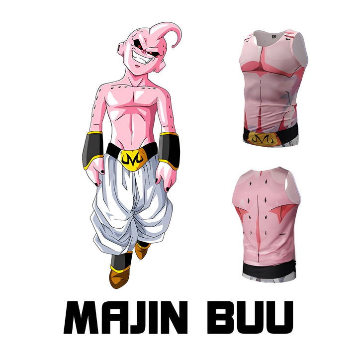 L'image représente un personnage de dessin animé rose avec des cheveux blancs et un gilet jaune. Il porte un pantalon blanc et des bottes noires. Il a un sourire narquois sur le visage. A côté se trouve le même personnage en version t-shirt.,DS-4213546594,DS-6923957656,DS-4761861177,DS-3374129501,DS-0918516927
