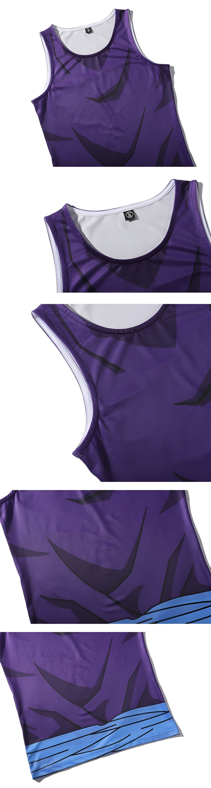 L'image montre un débardeur violet avec un motif de feuilles noires. Le débardeur est sans manches et a une encolure ronde. Il est fabriqué dans un tissu extensible et convient à toutes les morphologies.,DS-4754145062,DS-4707145698,DS-4949305352,DS-0073142719,DS-3225750581,DS-6049106207
