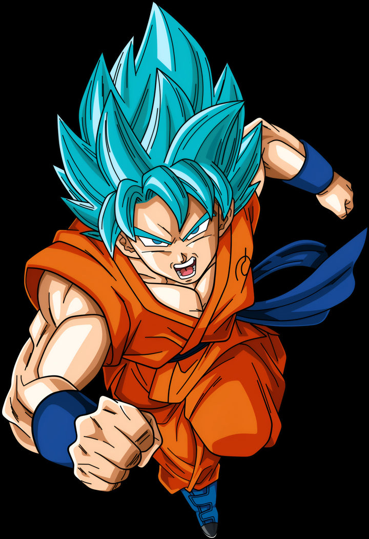 Une image de Son Goku, un personnage de la série animée Dragon Ball Super. Il est représenté en train de voler, avec ses cheveux bleus et sa combinaison orange.,DS-0836300149,DS-9828190001,DS-0710218125,DS-0794999921,DS-4934955054,DS-3920746783,DS-6004179922
