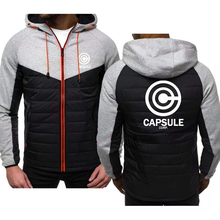 Une image d'un homme portant une veste noire et grise avec le logo Capsule Corp.,DO-128967213X,DO-7151484704,DO-0457657081,DO-0486518779,DO-6481355494,DO-6963698384,DO-0975915673,DO-4504121662,DO-8474987199,DO-6267710335,DO-745181551X,DO-4579949846,DO-5597145738,DO-1438493940,DO-3591871877,DO-5827398284,DO-7117672900,DO-2987081049,DO-0878668209,DO-2585440931,DO-4065509386