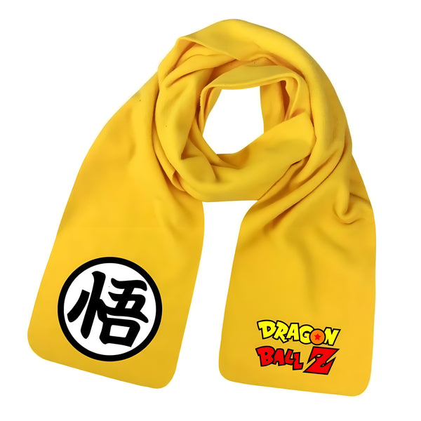 Une écharpe jaune avec le logo de Dragon Ball Z.,É-8368439736