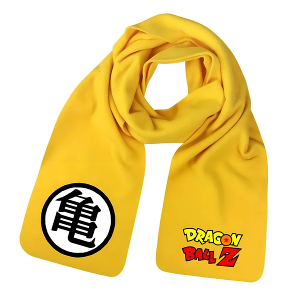 Une écharpe jaune avec le logo de Dragon Ball Z.,É-1090234589