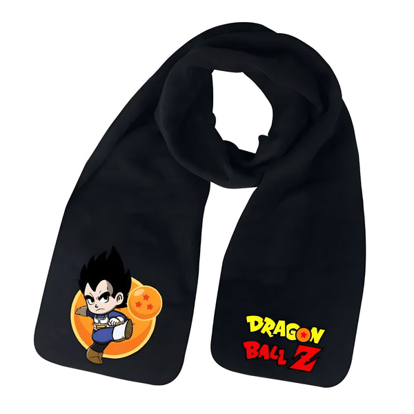 Une écharpe noire avec un personnage de Dragon Ball Z dessus.,É-5034680122