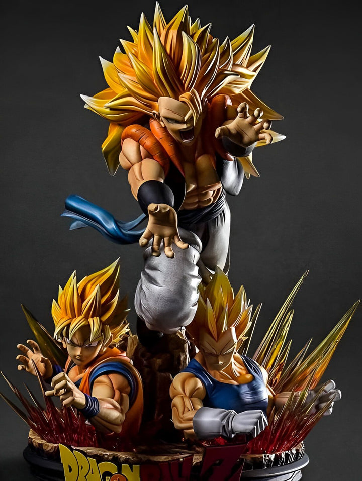 Une image de Son Goku, Vegeta et Gogeta sous leur forme Super Saiyan 3.,FI-020778079X