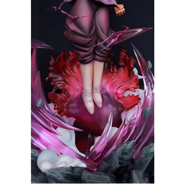 Une figurine de Son Goku, un personnage de Dragon Ball Z, en train de se téléporter. Il est entouré d'un nuage de fumée et ses cheveux sont dressés vers le haut. Il porte un pantalon violet et une chemise noire.,FI-4153759910