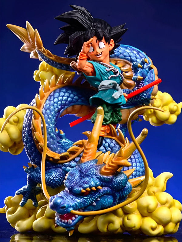 Une figurine de Son Goku, un personnage de Dragon Ball Z, chevauchant un dragon Shenron.,FI-7985922997