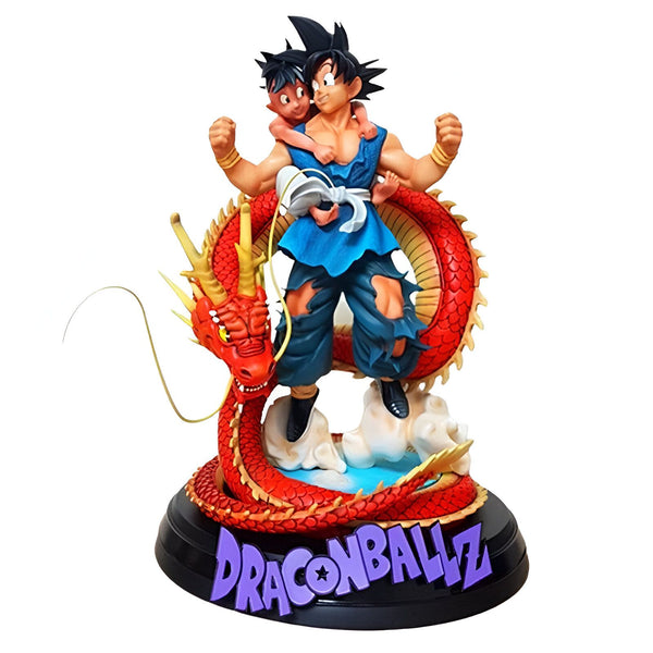 Une figurine de Son Goku et Gohan sur Shenron.,FI-4053248256