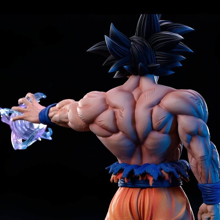 Une image du dos de Son Goku, un personnage de Dragon Ball Z. Il est en train de charger son attaque ultime, le Kamehameha.,FI-3260861467