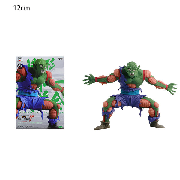Une figurine de Piccolo, un personnage de Dragon Ball Z. Il est représenté avec ses vêtements déchirés et ses muscles saillants. Il a une expression faciale menaçante et est prêt à se battre. La figurine est en PVC et mesure 12 cm de haut.,FI-7291980917