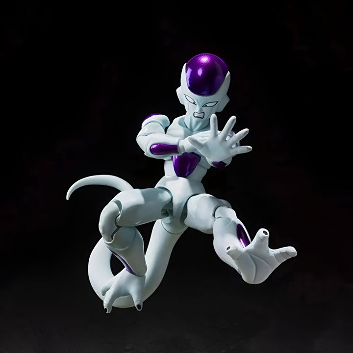 Une figurine de Freezer, un personnage de Dragon Ball Z. Il est représenté en train de voler, avec ses ailes déployées. Il porte une combinaison blanche et violette, et a une longue queue.,FI-1993900209