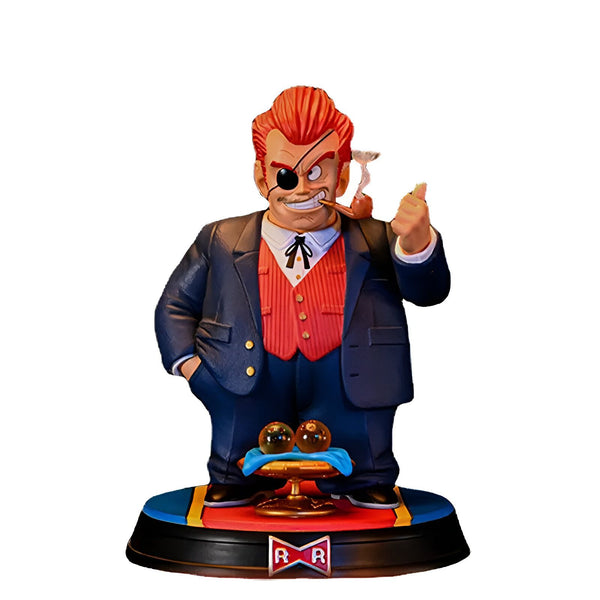 Une figurine en résine à l'échelle 1/6 de Don Ramon, un personnage de la série animée Dragon Ball Z. Il est représenté avec son costume caractéristique, un cigare à la bouche et les mains sur les hanches. La figurine est posée sur un socle rouge et or.,FI-506968812X