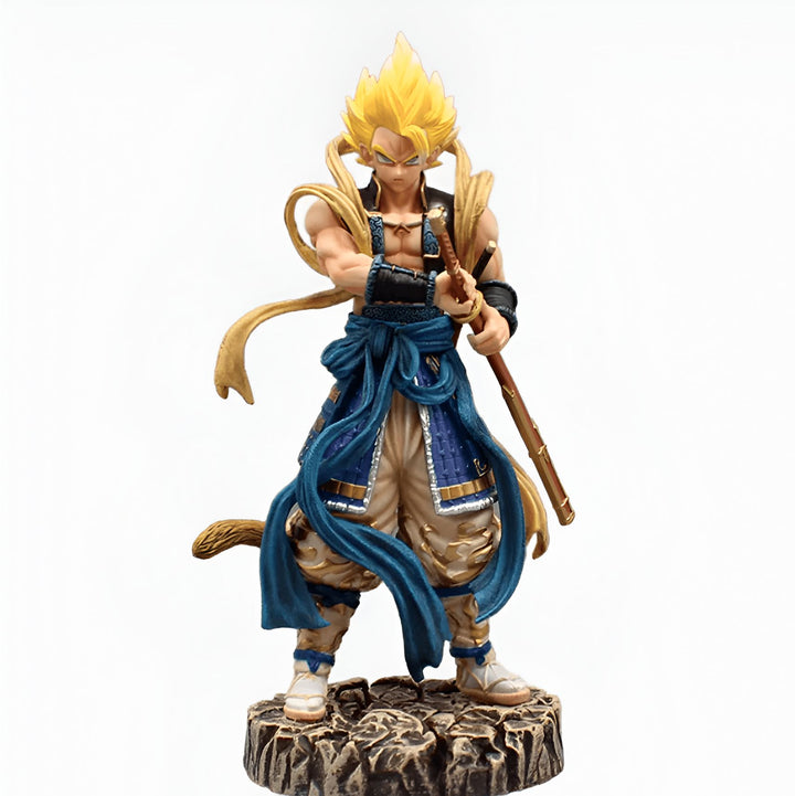 Une figurine de Son Goku, un personnage de la série Dragon Ball Z. Il est vêtu d'un kimono bleu et blanc et porte une épée.,FI-154959074X