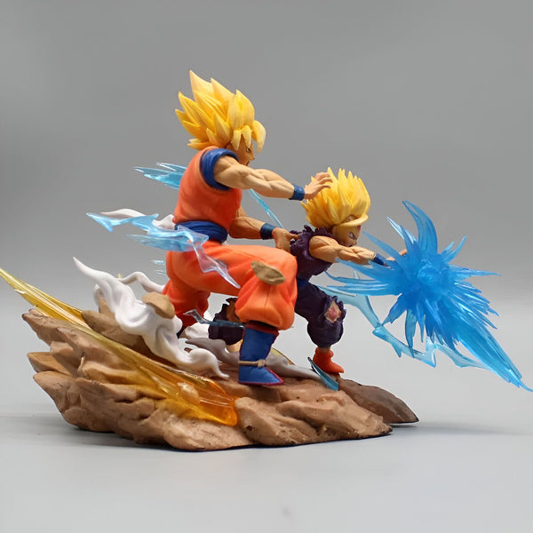 Une image de Son Goku et Vegeta, deux personnages de la série animée Dragon Ball Z. Goku est un Saiyan, une race extraterrestre guerrière, et Vegeta est le prince des Saiyans. Les deux personnages sont représentés en train de se battre, et ils sont tous les deux très puissants.,FI-0417045611
