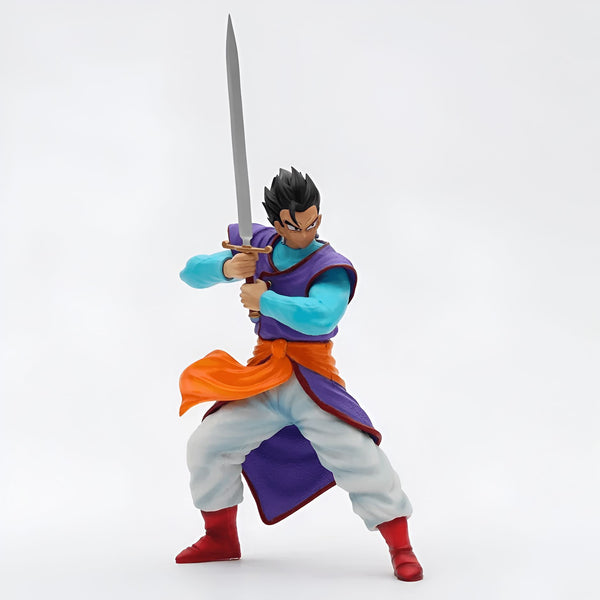 Une figurine de Goten, un personnage de Dragon Ball Z, brandissant une épée. Il porte une tenue traditionnelle japonaise et a les cheveux noirs.,FI-3354824328