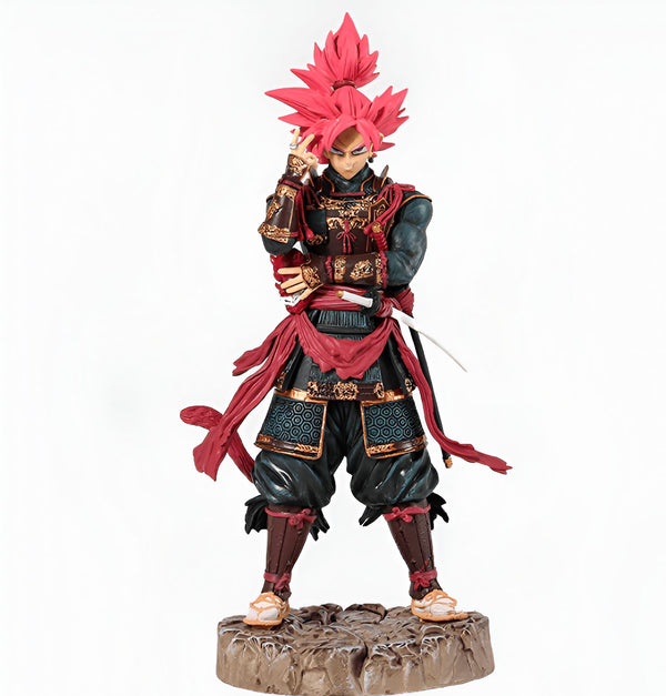 Une figurine de Son Goku, un personnage de la série Dragon Ball Z, portant une armure de samouraï et tenant un katana.,FI-4487361044